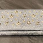 Jimmy Choo Long Wallet Silver Star-Studded with Rhinestones Blue Grey Leather Photo 5