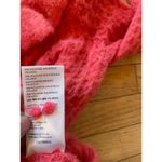 Anthropologie  Wool blend Sweater Coral Pink Ruffle Boat Neck Waffle Knit medium Photo 6