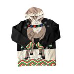 Christmas Reindeer Hoodie Adult Unisex Size S? Black Holiday Pullover Used Photo 2