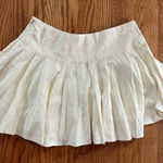 Free People  NWT Pleated Ivory Mini Mirco Skirt Size 8 Photo 0