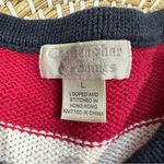 Christopher & Banks  Vintage American Flag Knit Sweater Shortsleeve Patriotic L Photo 8