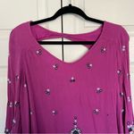 Free People Purple Oxford Embroidered Long Sleeve Mini Dress Size M Photo 5