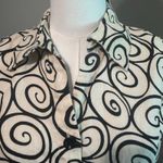 Carole Little Black Beige 100% Linen Sleeveless Button Top M VTG Boho Preppy Size M Photo 2