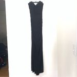 Badgley Mischka  Black Ruched Strapless Sweetheart Floor Length Formal Gown Sz 10 Photo 7