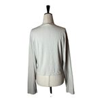 Abercrombie & Fitch  Shirt Women Medium Beige Ribbed Knit Cropped Long Sleeve Tee Photo 1