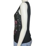 Vintage Y2K Black Multicolor Sequin Going Out Top S/M Whimsigoth Fairy Goth Tank Photo 3