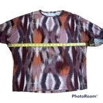 Pashmina Abstract Print Long Sleeve Top Multicolor Boho Art Knit XL Photo 3