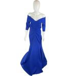 Rene Ruiz Fit and Flare Scuba‎ Evening Gown Blue Size 8 Formal Dress Photo 3