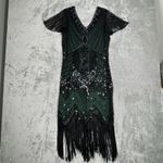 Fundaisy Dress Womens Small Black Green Sequin Dark Fairy Witchcore Whismygoth Photo 1