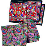 Lot of 2 Vintage Silk Floral Scarves Pink & Red Boho Floral Botanical Prints Photo 1