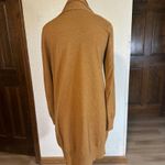 Dreamers Long Open Front Cardigan Sweater M/L Camel Brown Pockets Photo 4