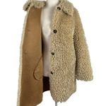 ZARA Faux Fur Long Teddy Sherpa Jacket Coat Natural Beige Size Small 8490/241 Photo 10