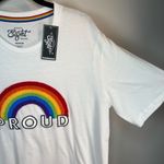 Eighty Eight Rainbow Proud Crew Neck T-Shirt White Short Sleeve Embroidered NEW Adult Medium Photo 4