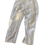 Caslon Linen Blend Pants Women's L Blue White Striped Linen Photo 1