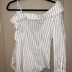 Nicholas Asymmetrical Blouse Top Shirt One Shoulder White Black Cotton Size 6 Photo 5