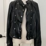 Free People WE THE FREE Vegan Leather Jacket w/removable hood size small Photo 1