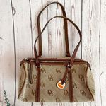 Dooney & Bourke // Tan Canvas Leather Hobo Bag Photo 0