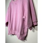 Pilcro  Anthropologie The Niki Bubble Sleeve Lightweight Sweatshirt Medium Pink Photo 3