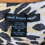Saint Tropez West  Size Medium Notched V-Neck Animal Print Top w/3/4 Slee… Photo 3