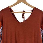 Hailey & Co. Blouse Womens M Brown Balloon Sleeve Smocked Boho Hippie Lagenlook Photo 1