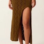NWT Savannah Morrow Lauryn Skirt Forest Green Cotton Knit Midi XS Photo 1