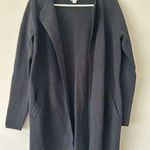 J. Crew Black Vanessa Long Cardigan Sweater Jacket Cotton Size Small Comfort Photo 0