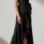 Shona joy  Black Luxe Bias Frill Wrap MIDI Dress sz 4 Photo 0