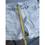 Kancan Size Small Distressed High Rise Jean Shorts Cuffed Light Wash Photo 6