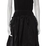 NWOT Nina Ricci Paris V Neck Mini Dress Taffeta Silk Chiffon Black Photo 0