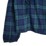 J.Crew Women's M Flannel Squareneck Ruffle Top in Green Navy Black Plaid Photo 7