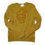 Disney NWT Parks Donald Duck Pullover in Goldenrod Cable Knit Sweater L Photo 0
