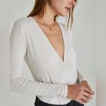 AG Adriano Goldschmied  Lola Bodysuit in Ivory Dust Size Small NWT Long Sleeve Photo 1