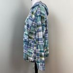 LL Bean Anorak Madras Patchwork Plaid Pullover Hoodie Jacket Women’s XL 90s Blue Photo 3
