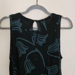 Loft Black Green Floral Tulip Print Sleeveless Dress Womens Size M Keyhole Back Photo 5