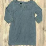 Talbots  Women’s Blue Jean Cotton Denim 3/4 Sleeve Scallop Shift Dress Size 6 Photo 0