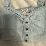 Kirra Women's Blue Button-Up Cropped Top Photo 2