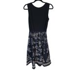 Eshakti Jersey Knit Embroidery Dupioni Dress Black Gold Floral Size 10 Old Money Photo 2