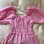NEW Light Pink Puff Sleeve Midi Dress Size M Photo 3