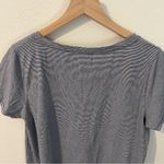 Splendid Striped Cotton Blend V-Neck Short Sleeve Tee Size L Photo 4
