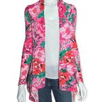 Lilly Pulitzer  Open Front Cotton Floral Cardigan size M Photo 0