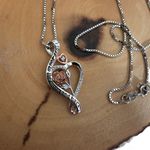 I Love You To The Moon And Back Rose Heart Sterling Silver Necklace Photo 2