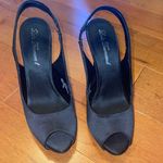 Lulu Townsend Peep Toe Black Satin Heels Photo 1