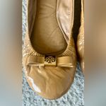 Tory Burch Eddie Bow Patent Leather Ballet Flats Size 6 Royal Tan Excellent Cond. Photo 9