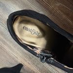 East 5th  Faux Suede Black Heeled Ankle Booties 8 1/2 Work Business Coquette Photo 4