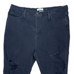 Madewell  High Rise Distressed The Mom Jeans Ankle Crop Black Size 36 Photo 5