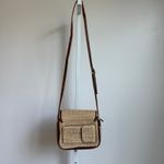 Strada Woven Crossbody Bag‎ Brown Trim Small Purse Shoulder Bag Tan Photo 15