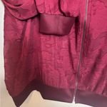 Kate & Mallory  Woman's Bomber Jacket Sheer Floral Rose Fill Zipper Red Size‎ XL Photo 2