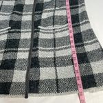 Long cape vest single snap closure dual pocket plaid vent back soft knit sweater Gray Size L Photo 5