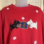 Studio Works & Co Vintage Y2K Red Sweatshirt Scottie Westie Dogs Large NWT Photo 5