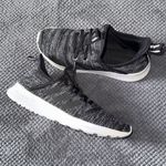 Adidas Cloudfoam Pure Black White Knit Slip-On Running Sneakers Size 6 Photo 2